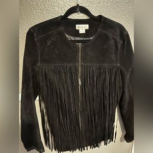 Ariat leather fringed jacket